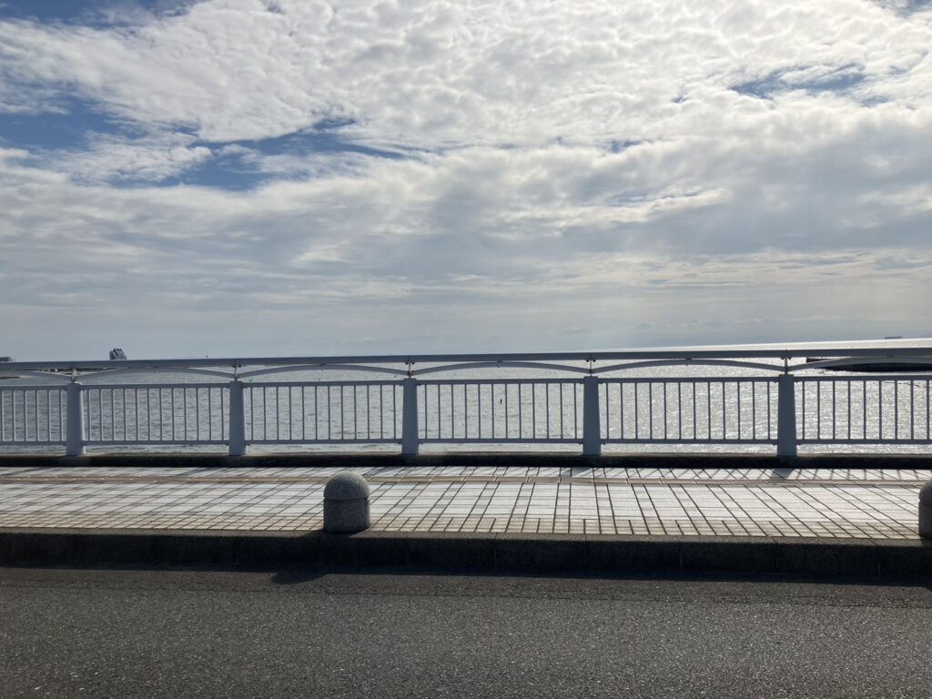 知多市西岸から望む伊勢湾の海｜1959年伊勢湾台風の舞台となった海と、本覚寺境内の無縁佛之碑がつなぐ地域の記憶
