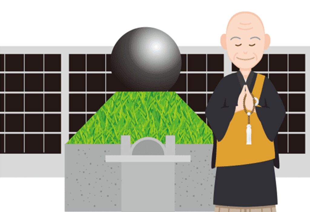 はなえみ墓園しくみSTEP3｜追加費用ゼロで永代供養・合祀・墓じまいするイラスト